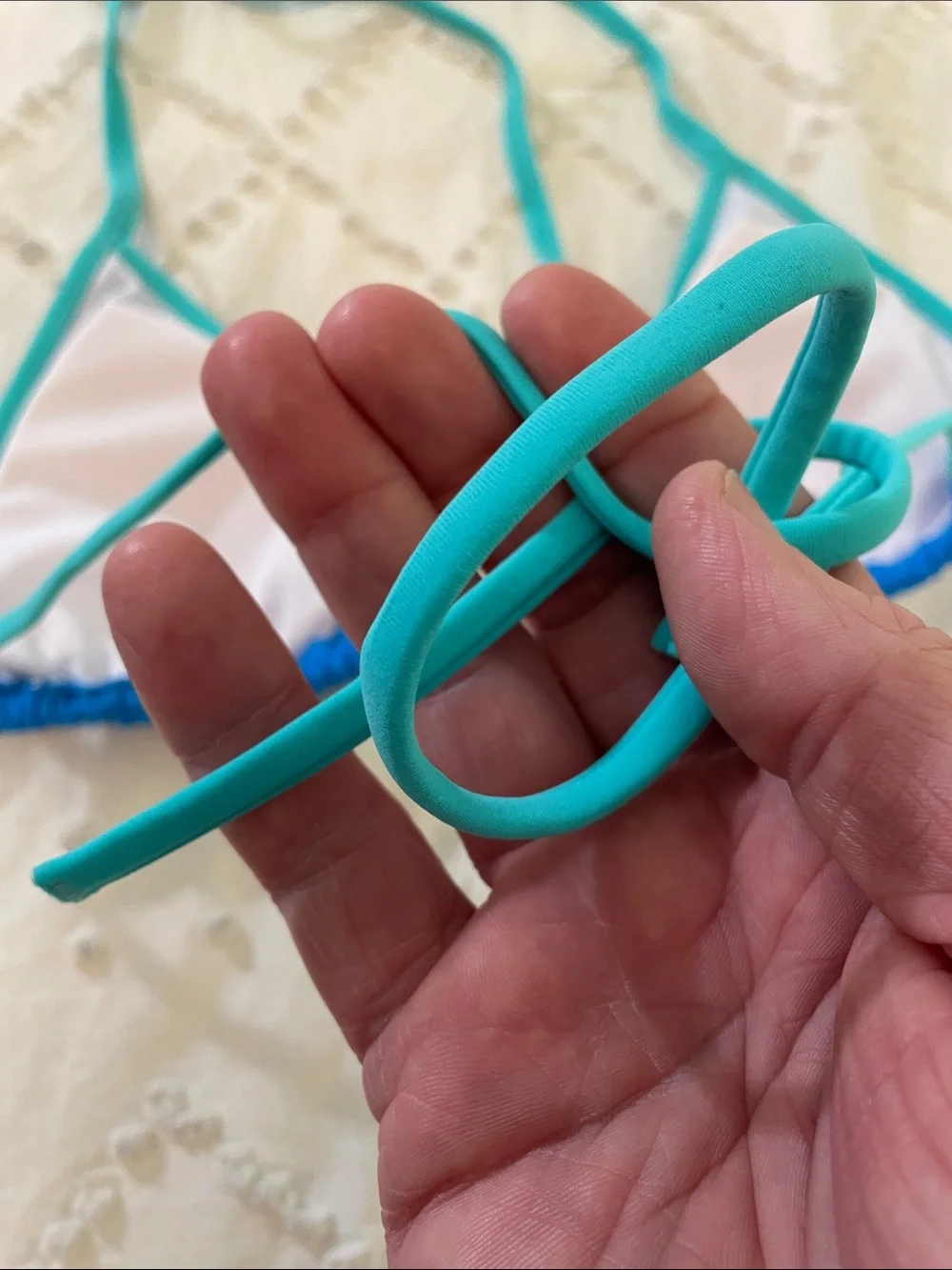 Suvimiga Blue & Teal Triangle Bikini Set nwt xs